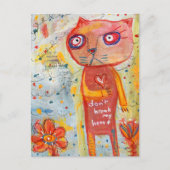 Kat met een teder hart briefkaart (Voorkant)