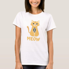 Kat met een teugelzingende kat - Meow, white T-Shi T-shirt