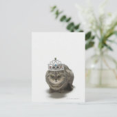 Kat met een tiara briefkaart (Staand voorkant)