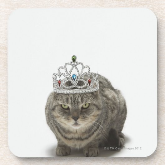 Kat met een tiara onderzetter (Voorkant)
