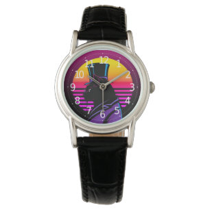 Kat met een Tuxedo en een Pet Horloge