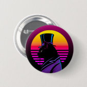 Kat met een Tuxedo en een Pet | Ronde Button 5,7 Cm (Voorkant /achterkant)