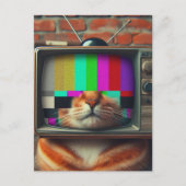 Kat Met een  tv-gezicht Briefkaart (Voorkant)
