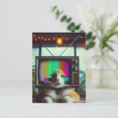 Kat Met een tv-gezicht Briefkaart (Staand voorkant)