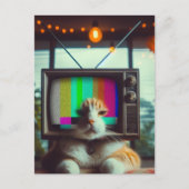 Kat Met een tv-gezicht Briefkaart (Voorkant)
