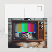 Kat Met een  tv-gezicht Briefkaart (Voorkant / Achterkant)