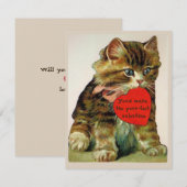  kat met een valentijn wenskaart kaart (Voorkant / Achterkant)