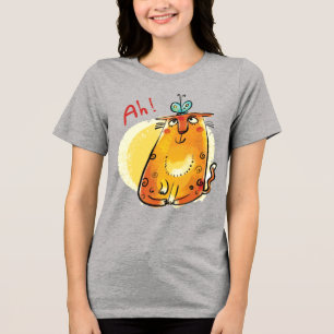 Kat met een vlinder Tri-Blend shirt