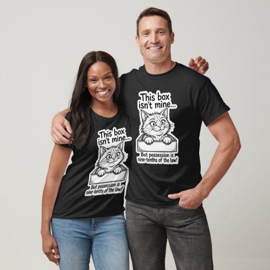 Kat met eigendom van doos t-shirt (Unisex)
