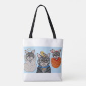 Kat met engel en duivel tote bag (Achterkant)