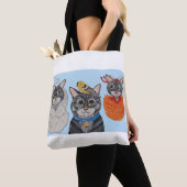 Kat met engel en duivel tote bag (Dichtbij)