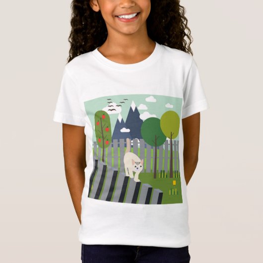 Kat met evenwicht t-shirt (Voorkant)