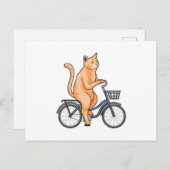 Kat met fiets briefkaart (Voorkant / Achterkant)
