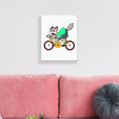 Kat met fiets canvas afdruk (Insitu (Woonkamer))