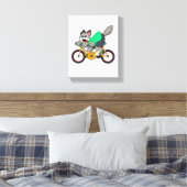 Kat met fiets canvas afdruk (Insitu (Slaapkamer))