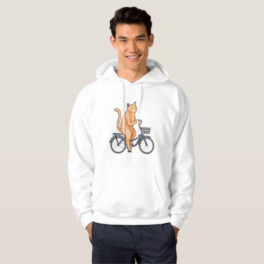 Kat met fiets hoodie (Voorkant volledig)