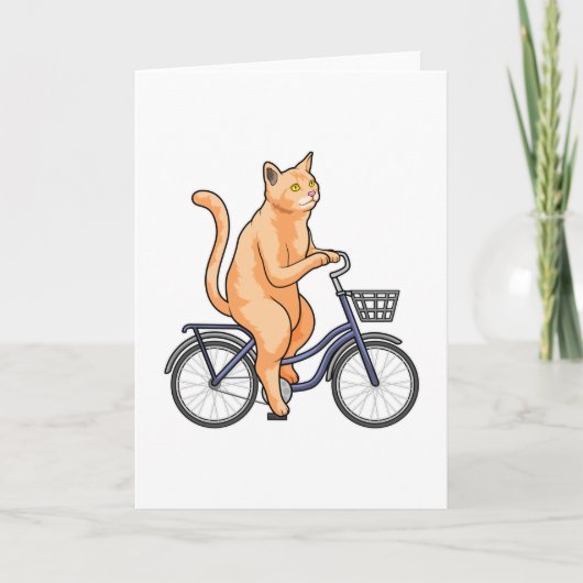 Kat met fiets kaart (Voorkant)