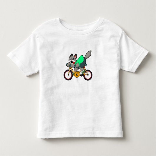 Kat met fiets kinder shirts (Voorkant)