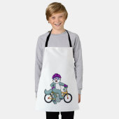 Kat met fiets schort (Gedragen)