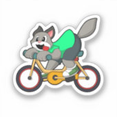 Kat met fiets sticker (Voorkant)