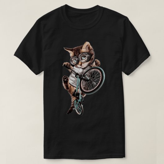 Kat met fiets t-shirt (Design voorkant)