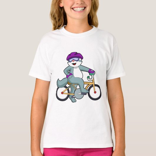 Kat met fiets t-shirt (Voorkant)