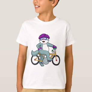 Kat met fiets t-shirt