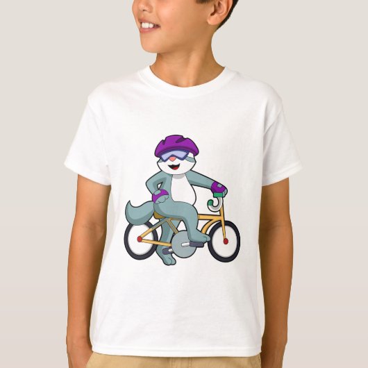 Kat met fiets t-shirt (Voorkant)