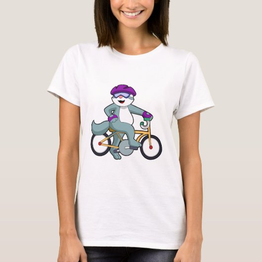 Kat met fiets t-shirt (Voorkant)