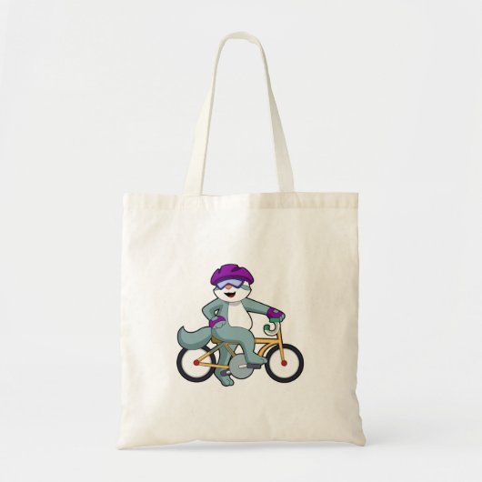 Kat met fiets tote bag (Voorkant)
