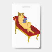 Kat met gadget clip art badge (Achterkant)
