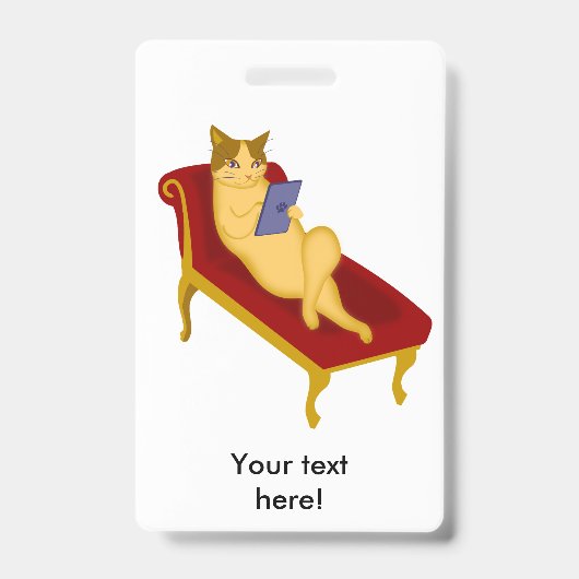 Kat met gadget clip art badge (Voorzijde)