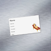 Kat met gadget clipart magnetisch visitekaartje (Voorbeeld)