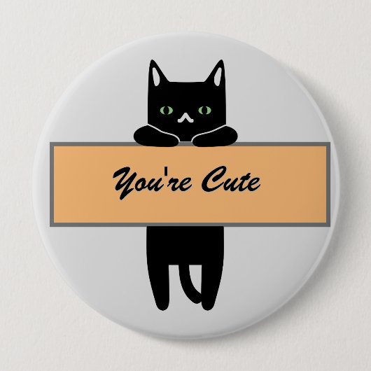 Kat met gebarentaal-Button badge Ronde Button 4,0 Cm (Voorkant)