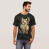 Kat met gebrandschilderde buffer t-shirt (Voorkant volledig)