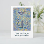 Kat met gefragmenteerde behuizing Hartelijk dank Bedankkaart (Staand voorkant)