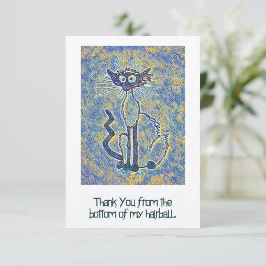Kat met gefragmenteerde behuizing Hartelijk dank Bedankkaart (Staand voorkant)