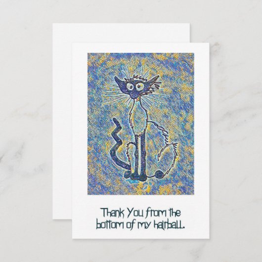 Kat met gefragmenteerde behuizing Hartelijk dank Bedankkaart (Voorkant / Achterkant)