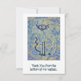 Kat met gefragmenteerde behuizing Hartelijk dank Bedankkaart