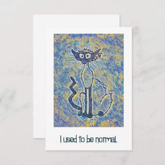 Kat met gefragmenteerde tekst "Ik was normaal" Kaa Bedankkaart (Voorkant / Achterkant)