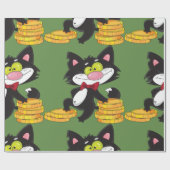 Kat met geld ompakken papier (Vlak)