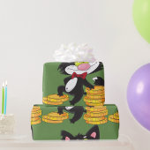 Kat met geld ompakken papier