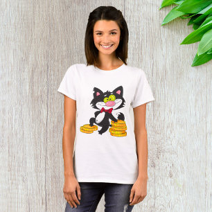 Kat met geld Womens T-Shirt
