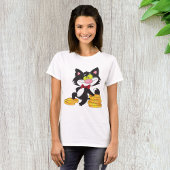 Kat met geld Womens T-Shirt