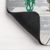 Kat met gele TulpenMuismat Muismat (Hoek)