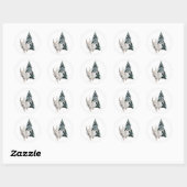 Kat met gewei en boom Stickers (Vel)