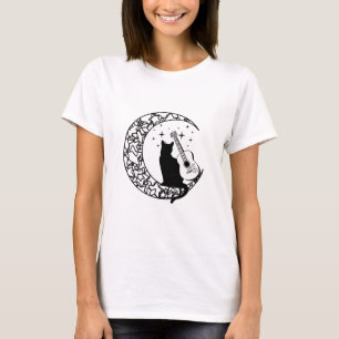 Kat met gitaar, kattenliefhebber t-shirt