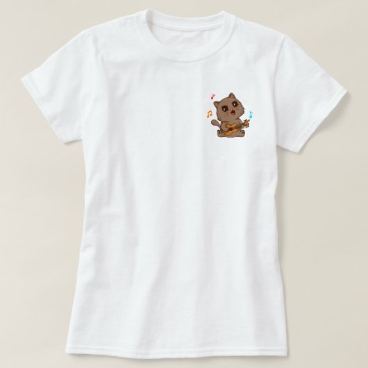 Kat met gitaar t-shirt (Design voorkant)