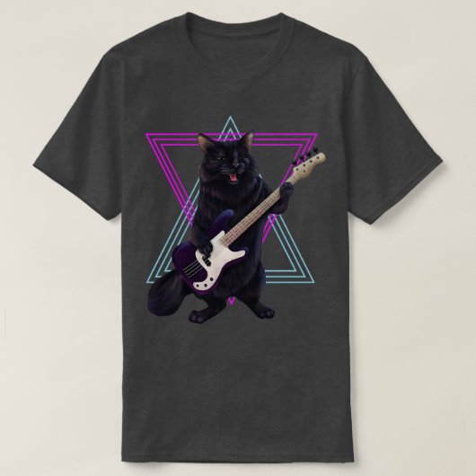 Kat met gitaar t-shirt (Design voorkant)