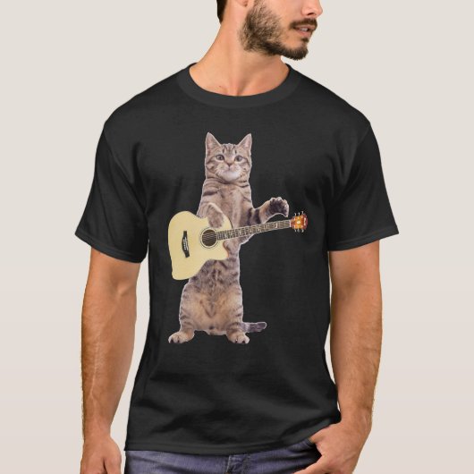 Kat met gitaar Tshirt (Voorkant)